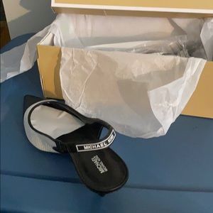 Black and White Michael Kors Sling Backs